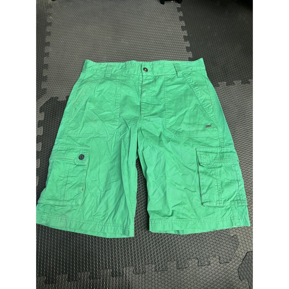 ATLAB by a.tiziano Men's Size 34 Green 100% Cotton Cargo Shorts Casual Outdoor